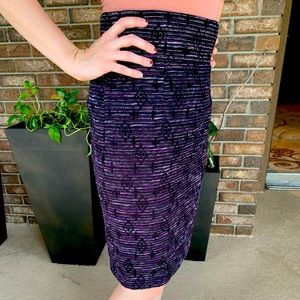 Purple Boucle High Waist Office Skirt. Antonio Melani